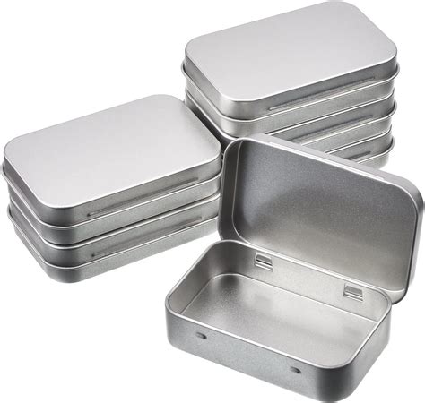 silver metal tin box plain|plain metal storage box.